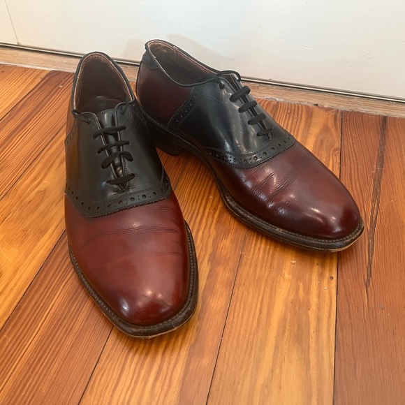 Shelton Burgundy & Black Allen Edmonds Saddle Oxfords. Men’s size 9 C - Picture 3 of 6
